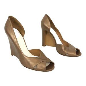 Maison Martin Margiela Size 39 Heels Wedge Gold Open Toe D'orsay